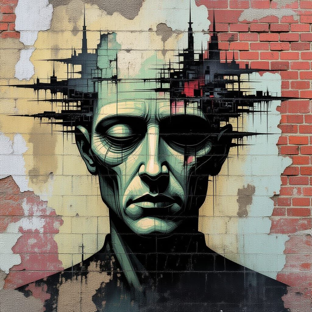 Surreal Street Art in Dystopian Style
