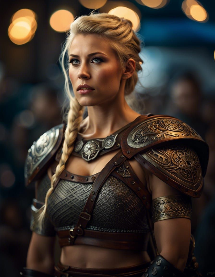 Viking Warrior Woman Portrait: Cinematic Digital Art