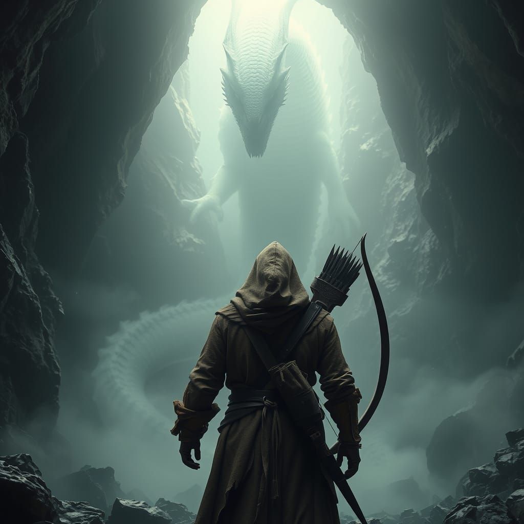 Ethereal Dragon Specter in Mysterious Cave