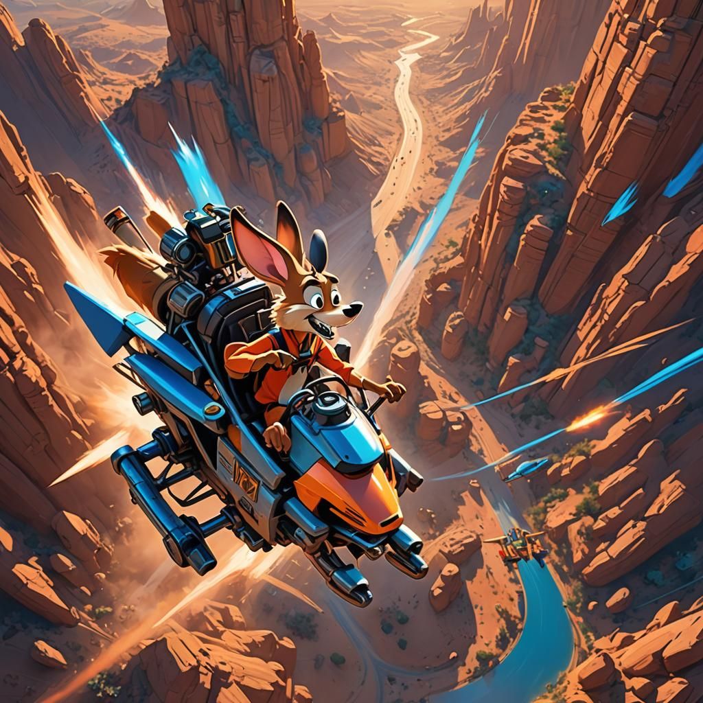 Wile E. Coyote's Pixar-Style Mishap in the Sky