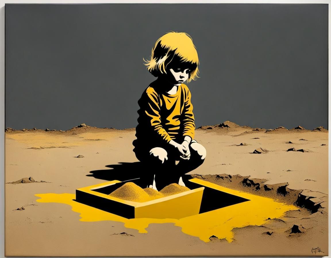 Child in Sandbox: Pop Art Minimalism