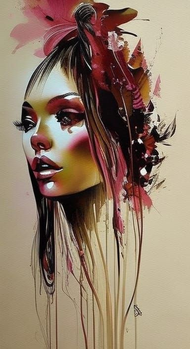 Expressive Oil Painting of a Beautiful Woman