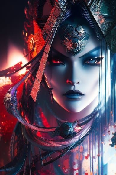 Undead Samurai Zombie in Anime Digital Illustration