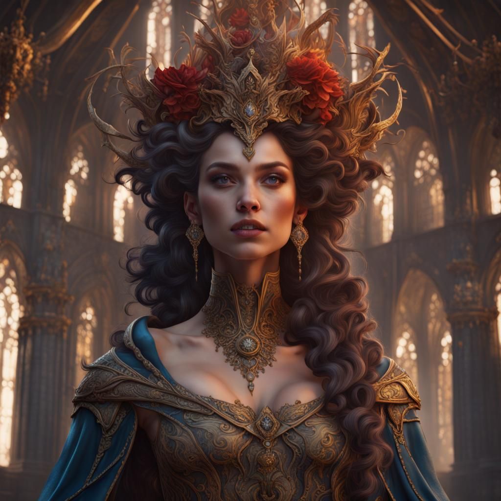 Detailed Matte Painting of a Fantasy Queen