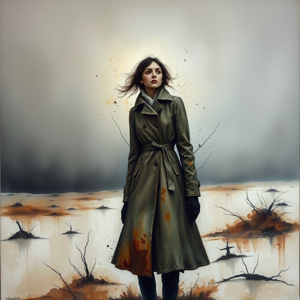 Melting Landscape Ephemeral Figure Surrealist Oil Painting