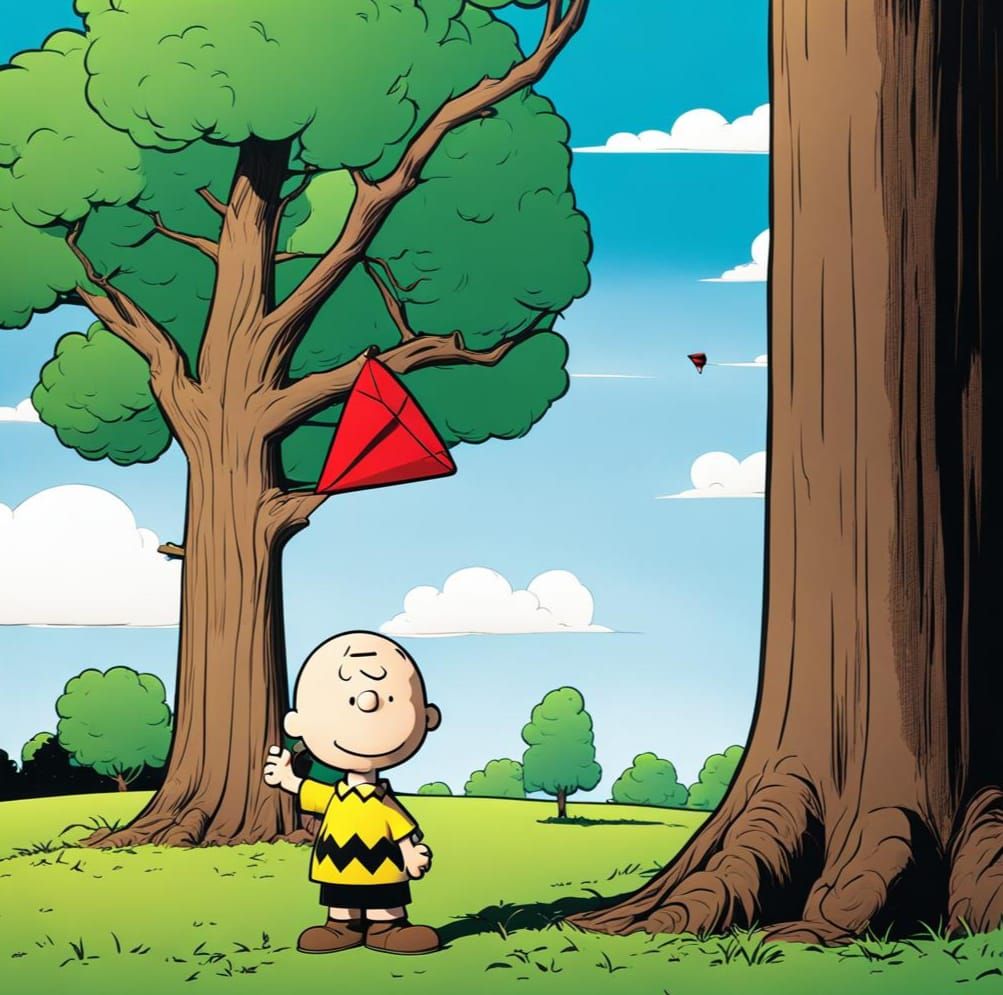 Charlie Brown and Kite in Charles Shultz Style