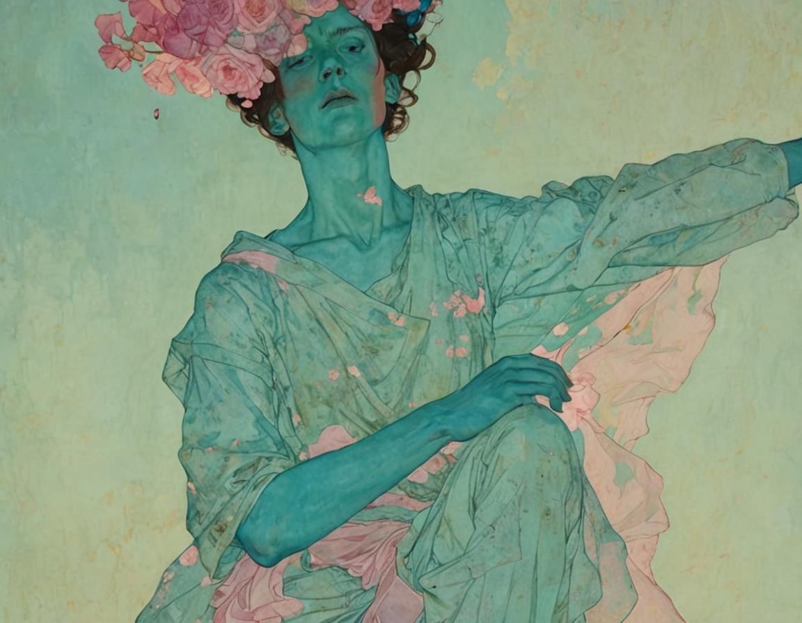 Fluid Dancer in Pastel Colors: A Matte Painting