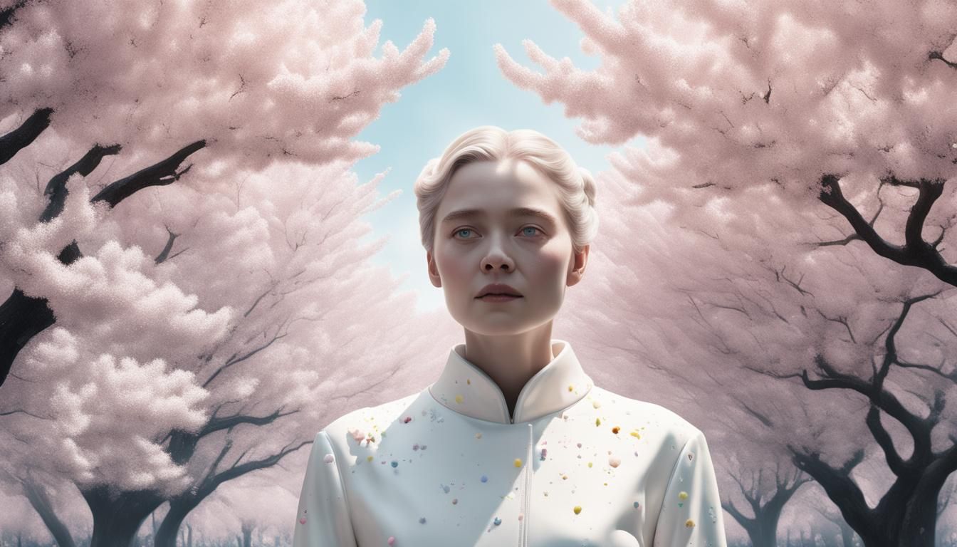 Hyperrealistic Marshmallow Lady in Matte Painting Style