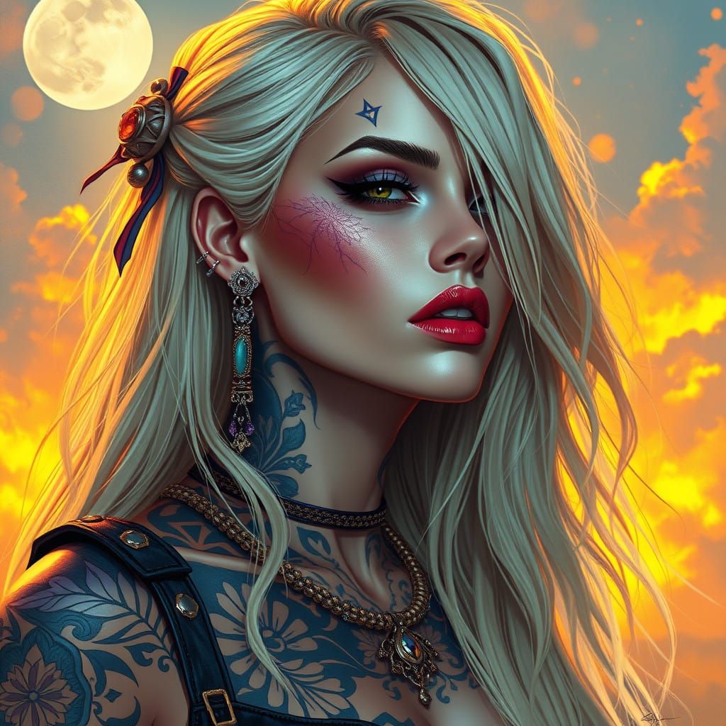 Ethereal Female Figure in a Dreamlike Landscape