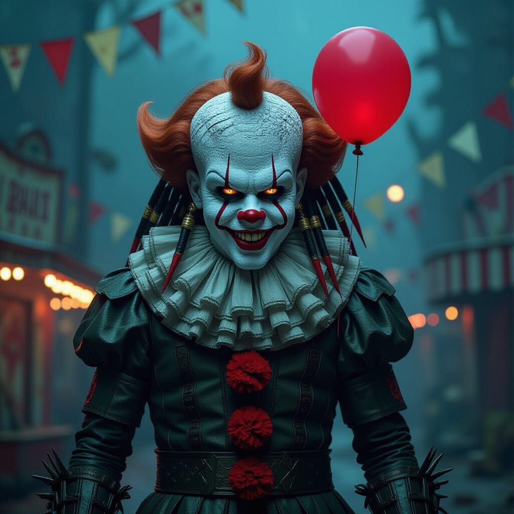 Terrifying Predator Pennywise Hybrid in Dark Concept Art