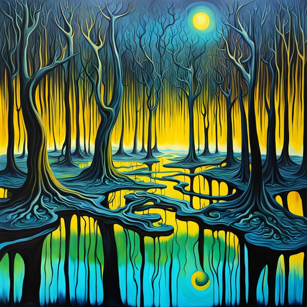 Surreal Stroboscopic Forest in Dali Style