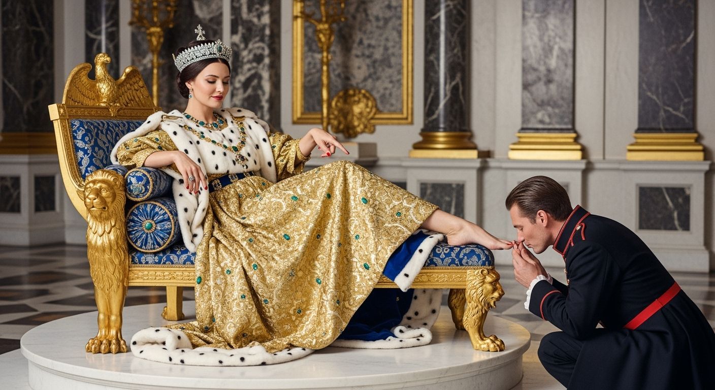 French Empress Lounging in Versailles Palace