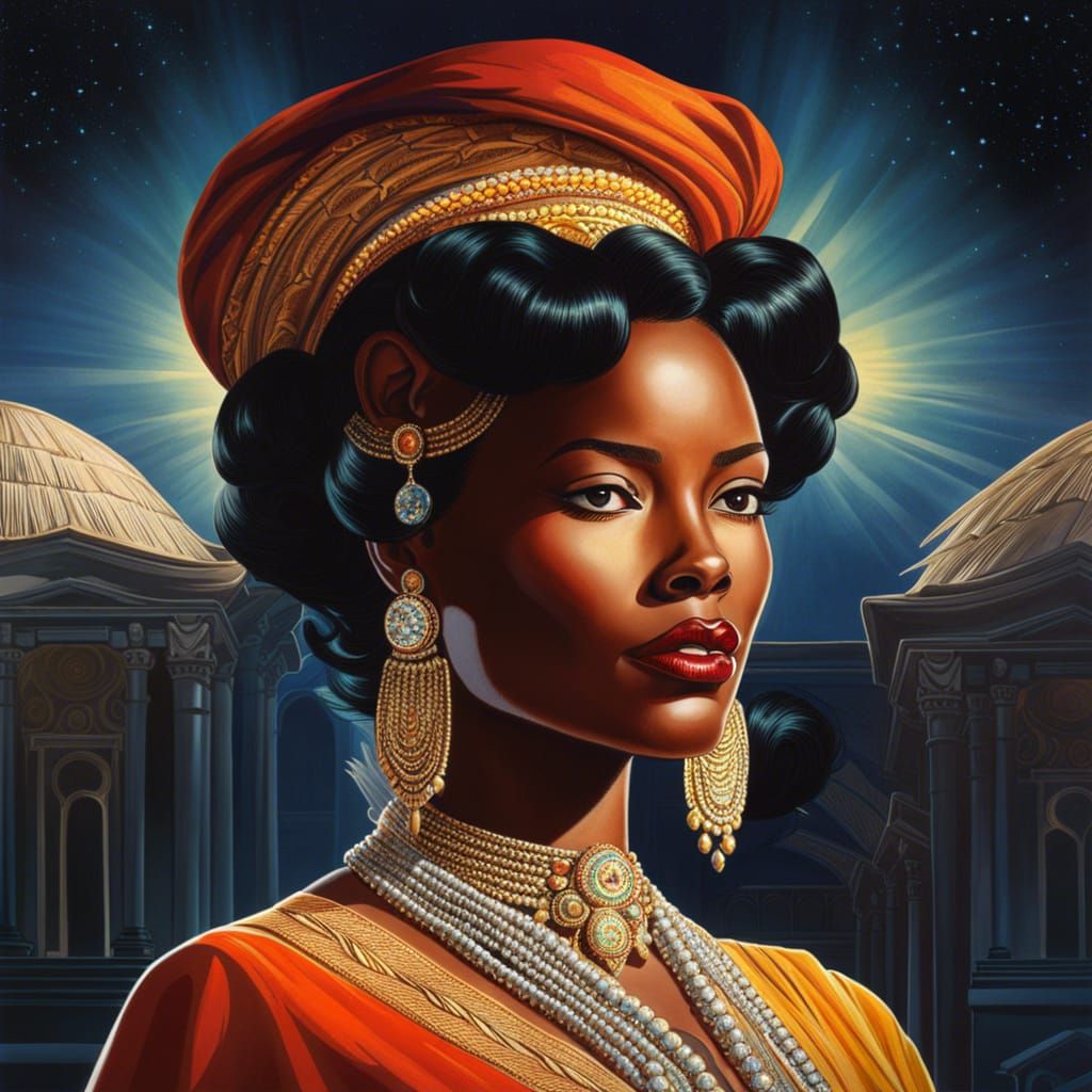 Hyperrealistic Portrait of an African Heroine