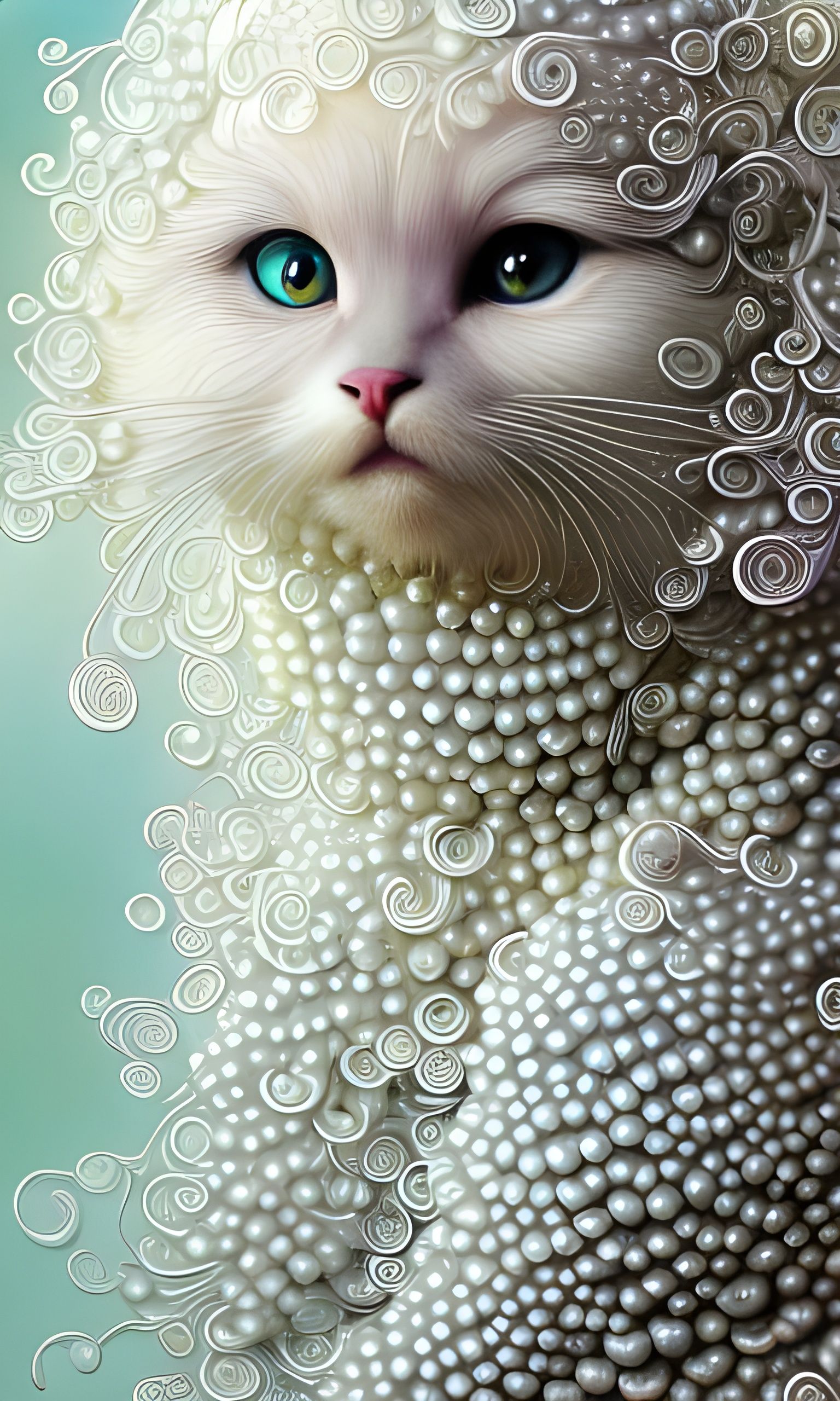 Magical Pearlesque Filigree in Hyperreal Watercolour Style