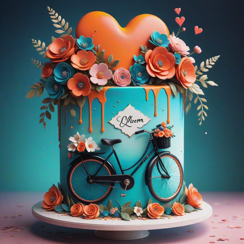 Enchanted Vintage Bicycle Cake