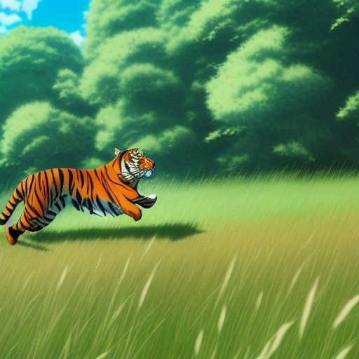 Tiger Running: Studio Ghibli Anime Key Visual