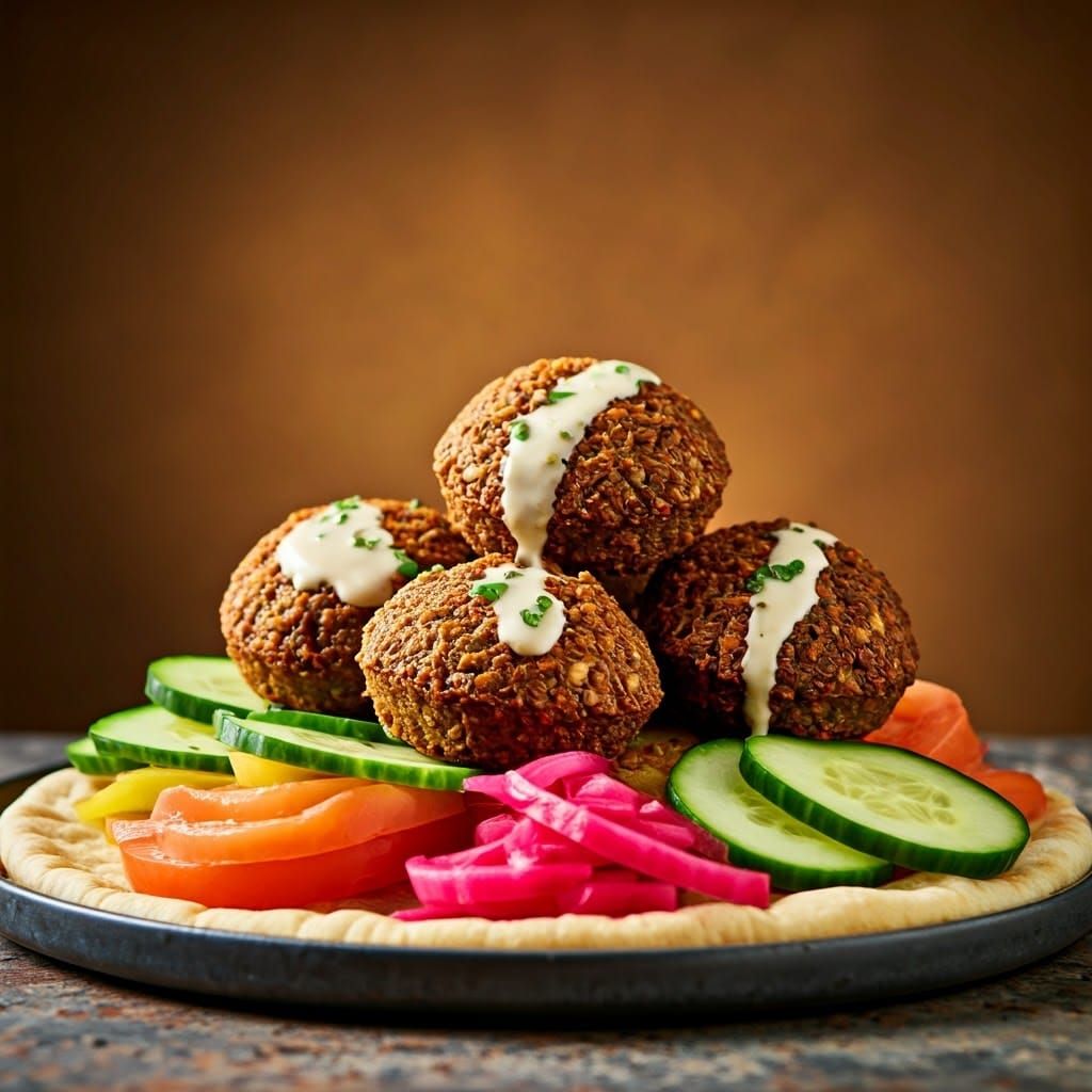Crispy Falafel with Tahini: Cinematic Food Photography