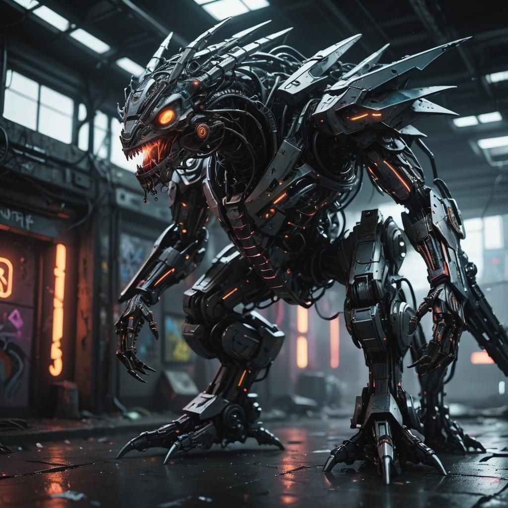 Cyberpunk Graffiti: Surreal Neon Dystopian City in 8k