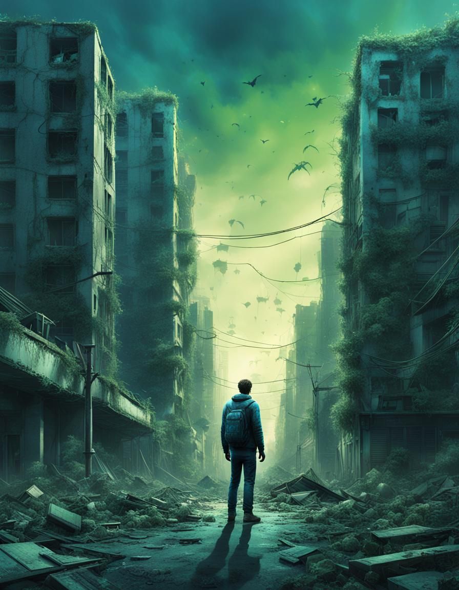 Desolate Post-Apocalyptic Cityscape in Digital Art