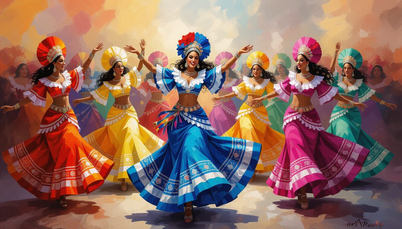 Energetic Roma Dance in Romania, Afremov Style