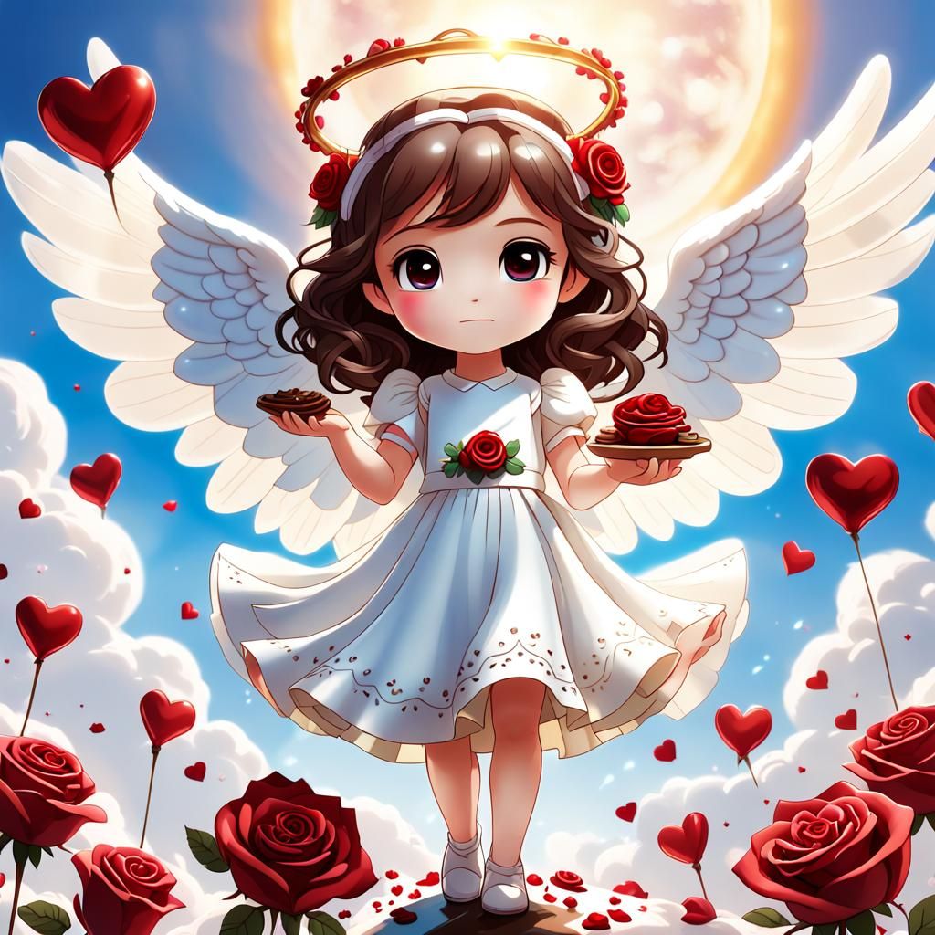Chibi angel with tiny wings
