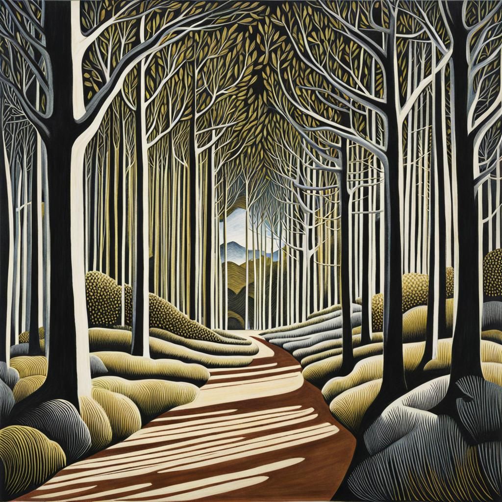 Dynamic Bird Flight, Linocut Print