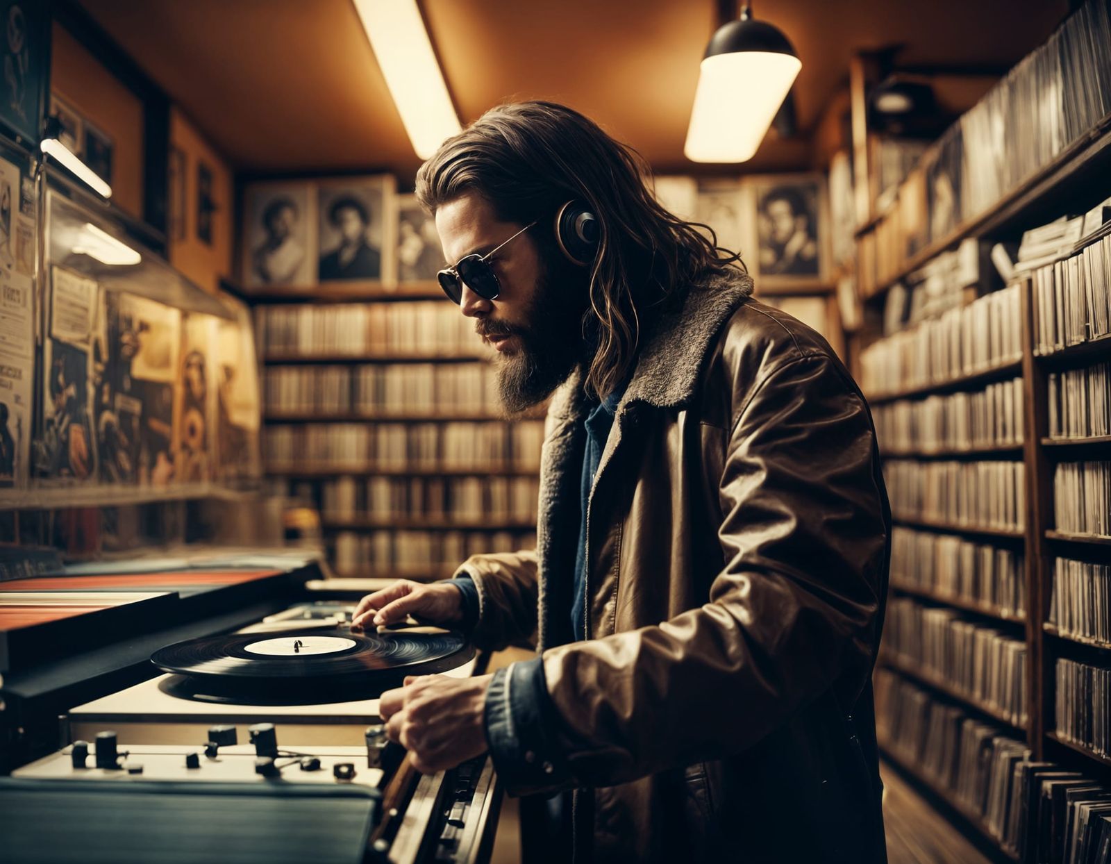 Rock Fan Lost in Vinyl Love