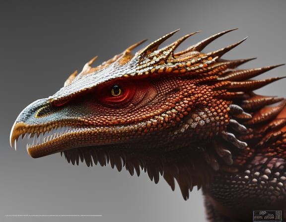 Albino T-Rex Lizard with Eagle Wings in Desert