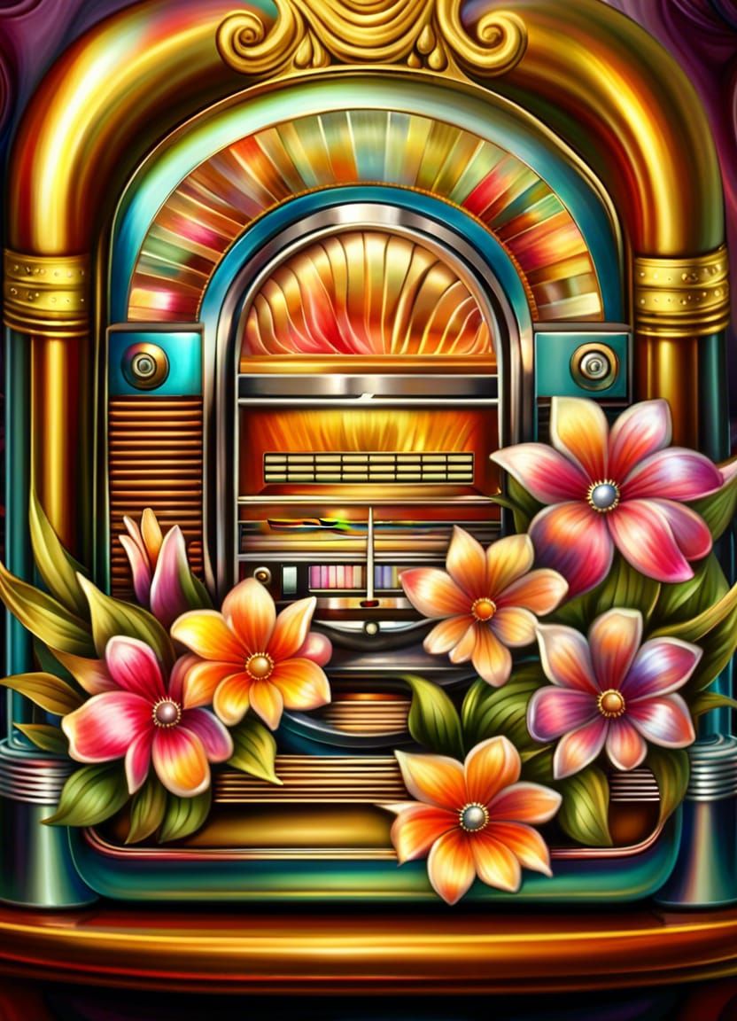 Ethereal Flowers in Majestic Gold Refractions