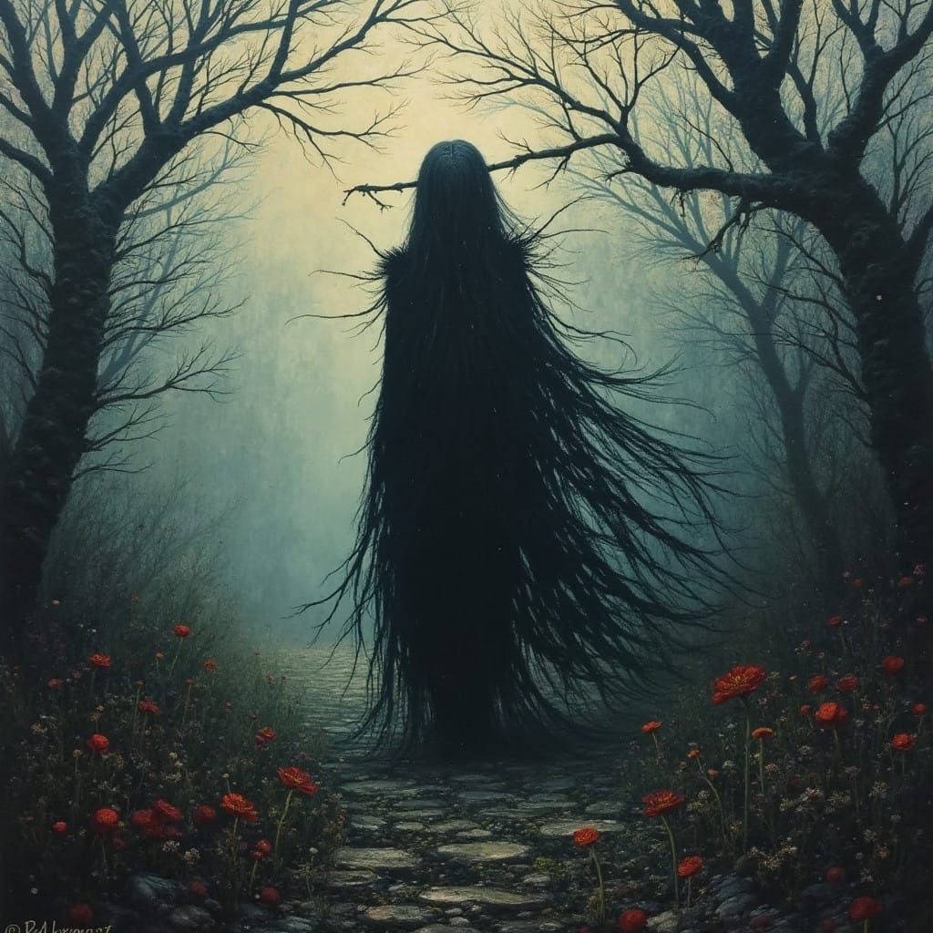 Grimdark Impasto Painting by Claude Monet