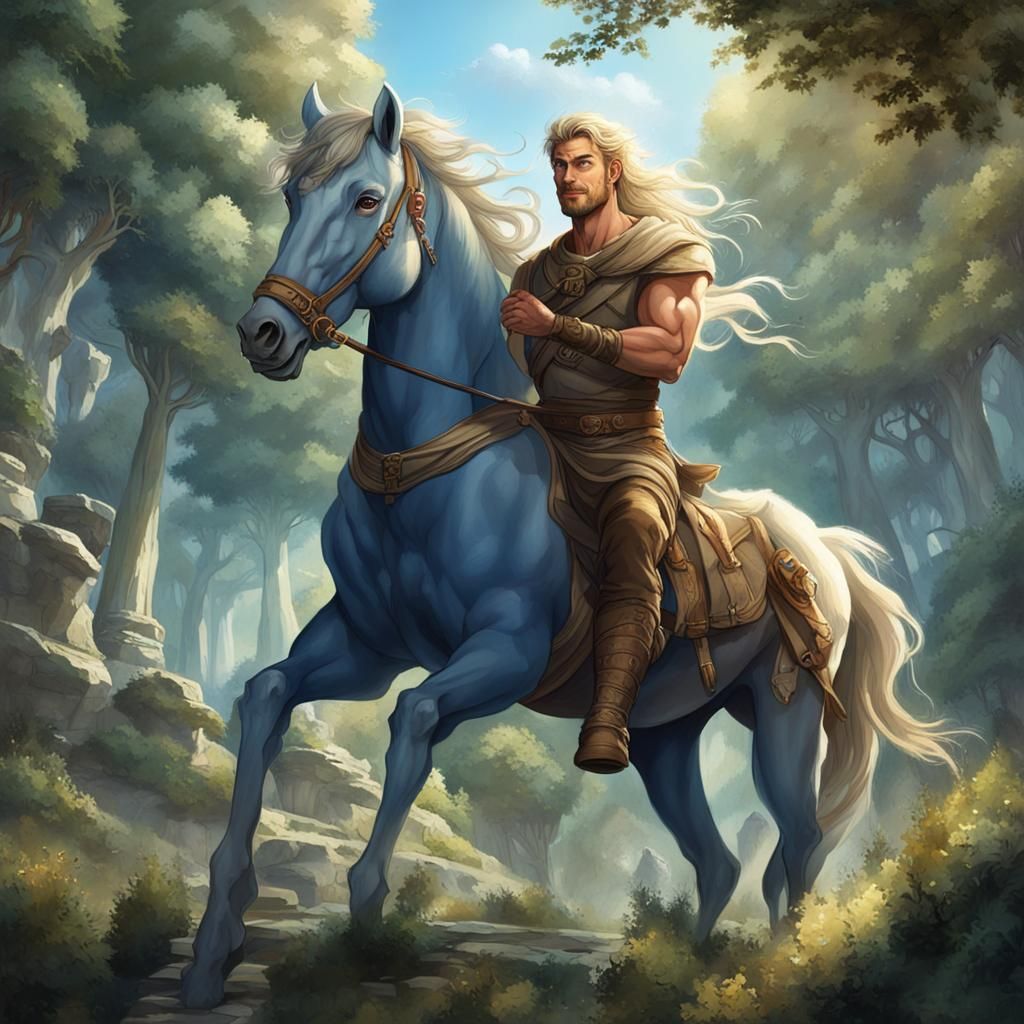 Mythical Centaur in Ancient Forest Setting