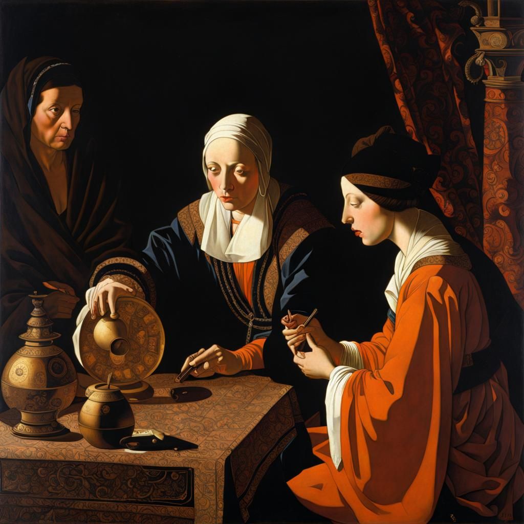 Baroque Fortune Teller in the Style of Old Masters