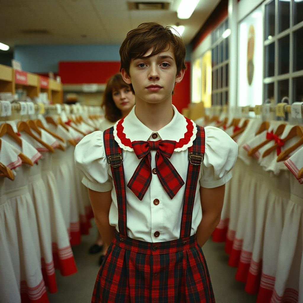 Bashful Youth in Women's Uniform, Cinematic Style