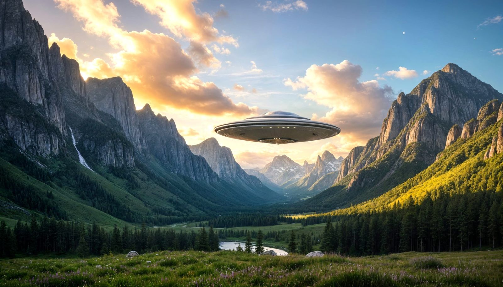 Surreal Flying Saucer Oozes Peaceful Mystery in a Verdant Va...