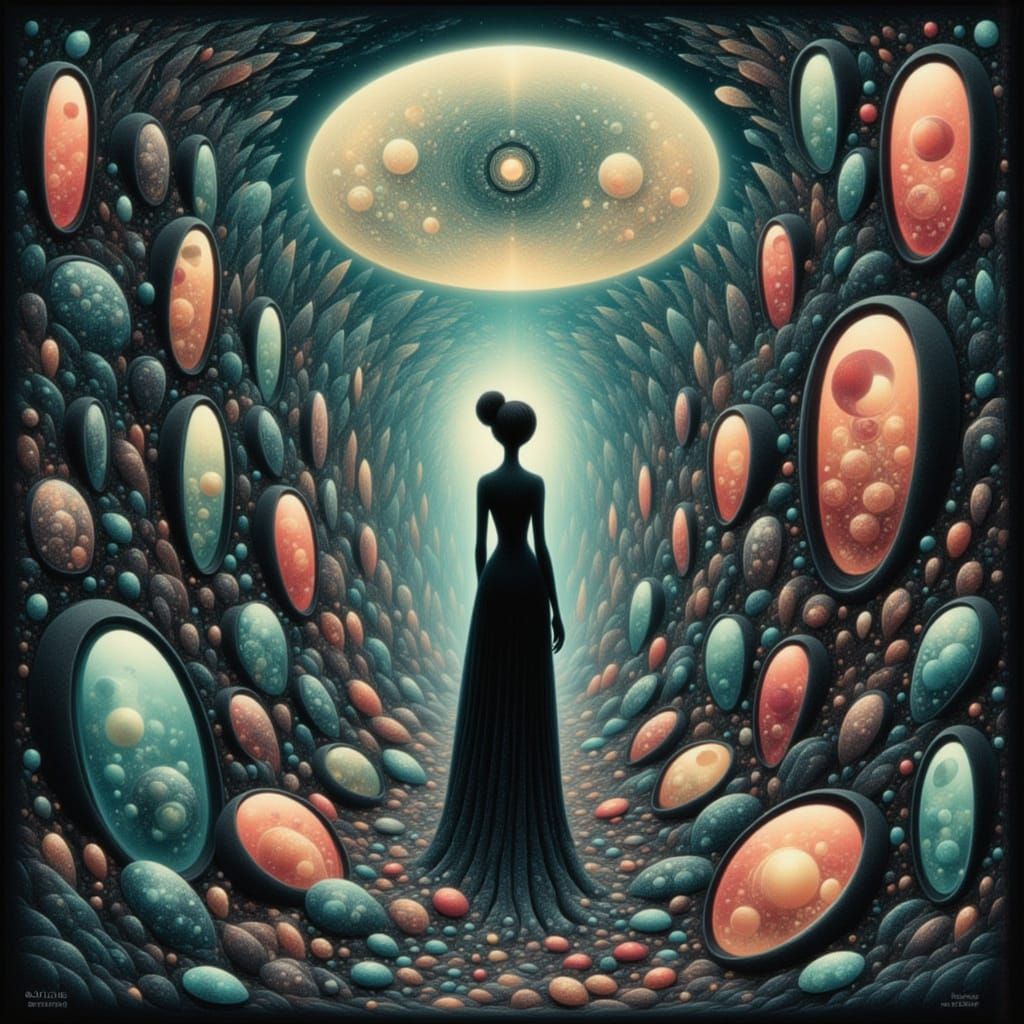 Dreamlike Whimsy of Feline Mythology in Florilace Style