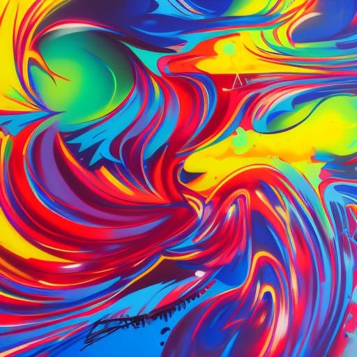 Colorful Graffiti Art: Liquid Potato Splash