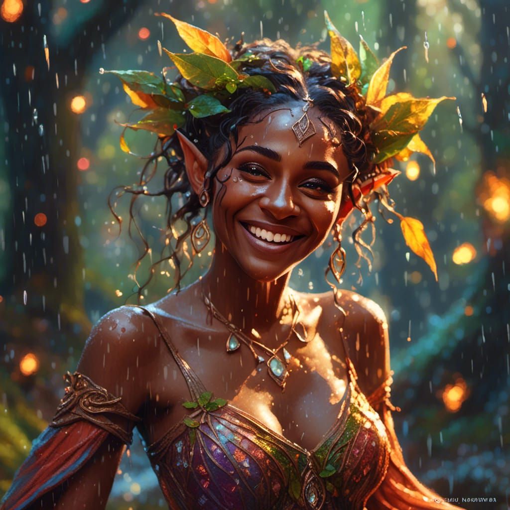 Elf Laughing in the Rain 2