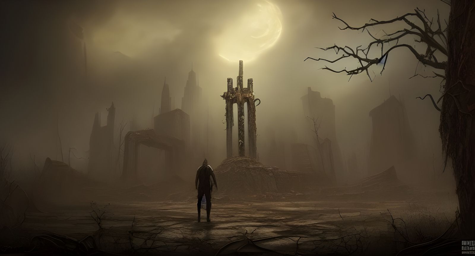 Dark Post-Apocalyptic World Ruined by Lovecraftian God