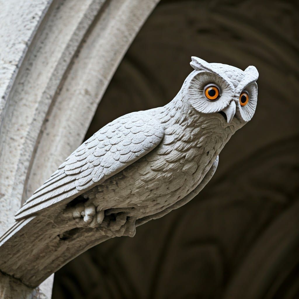 Owl Gargoyle on Church Facade