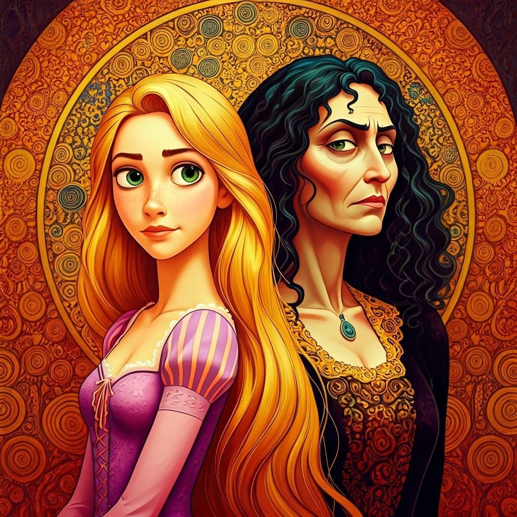 Golden Goddess and Matriarch in Symbolist Splendor