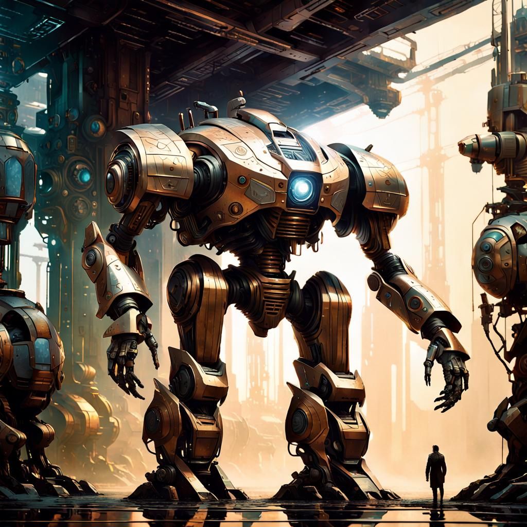 Futuristic Mech Concept Art in Sci-Fi Style