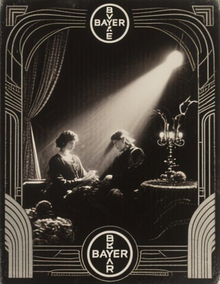 Vintage Bayer Heroin Ad in Dark Academia Style