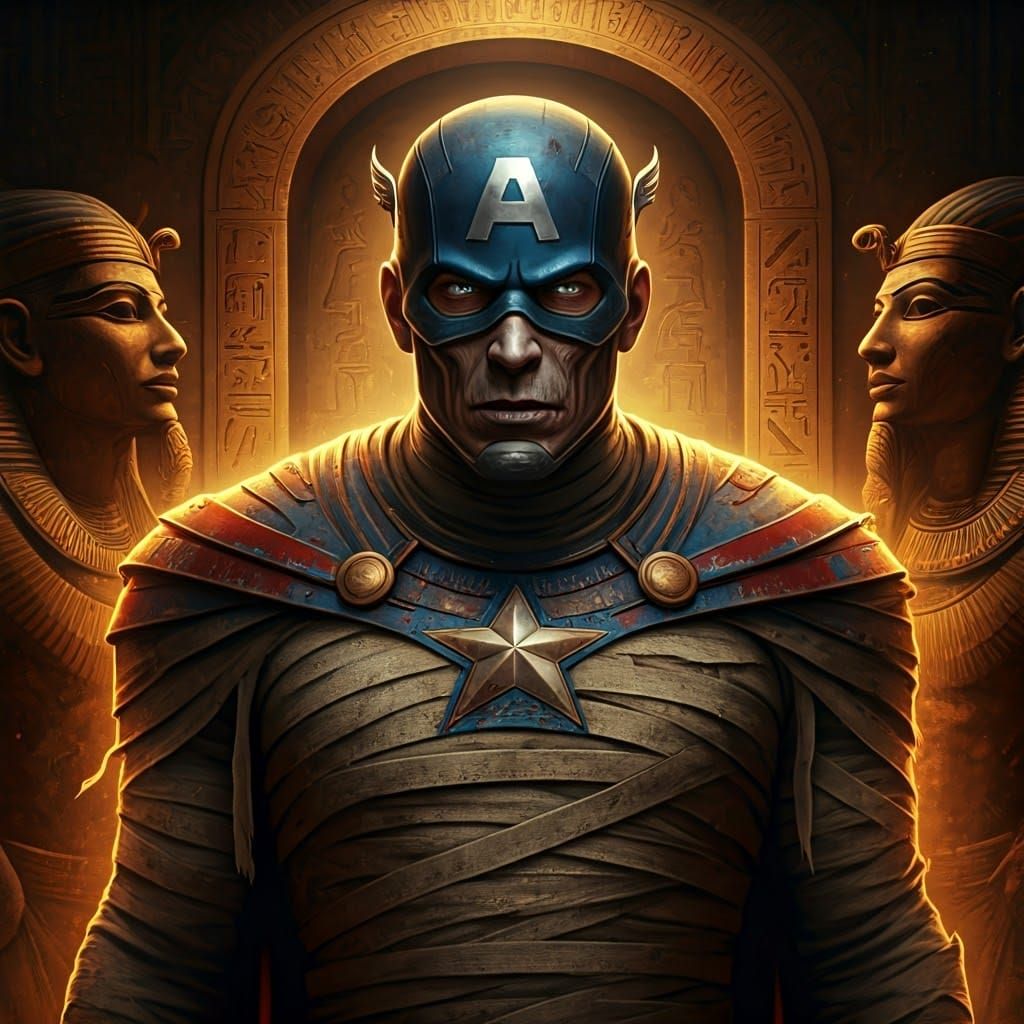 Captain America Mummy in Ancient Egypt
