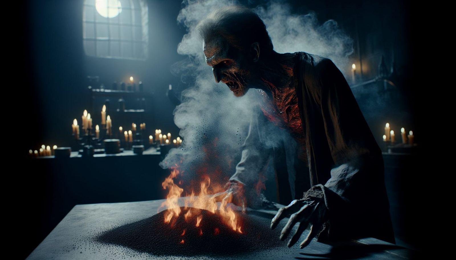 Vampire's Macabre Transformation into Ashes