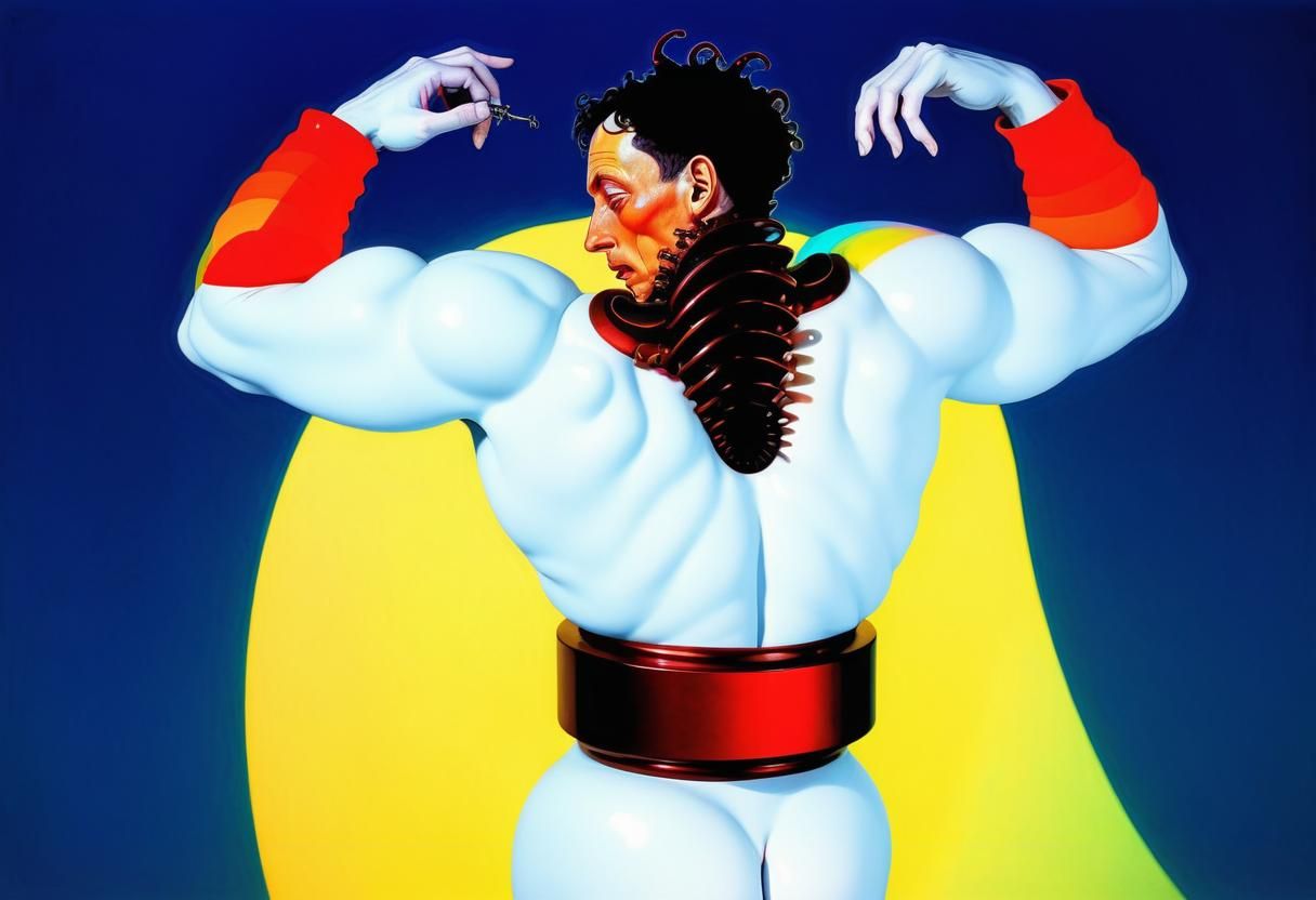 Rainbow Helical Spiral Sculpture: Psychedelic Art