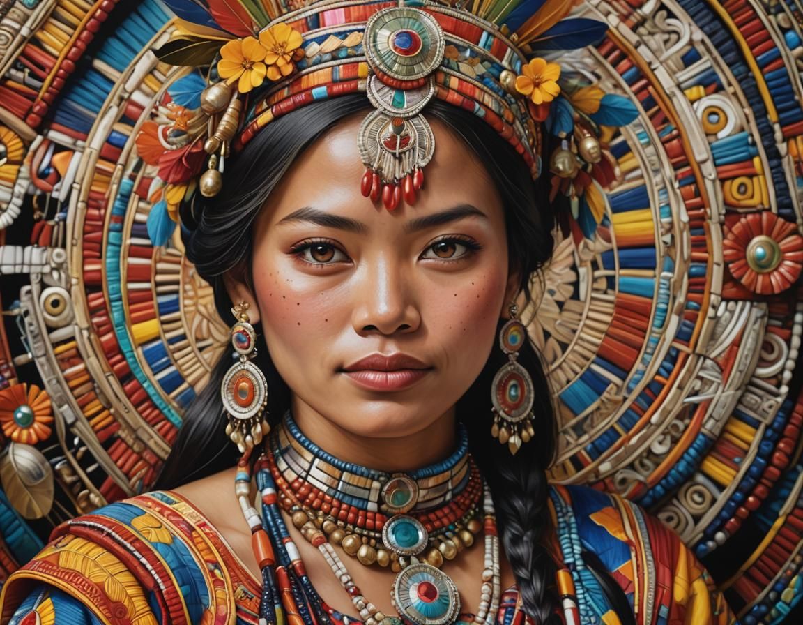 Philippine Woman in Traditional Dress: Hyperrealistic Portra...