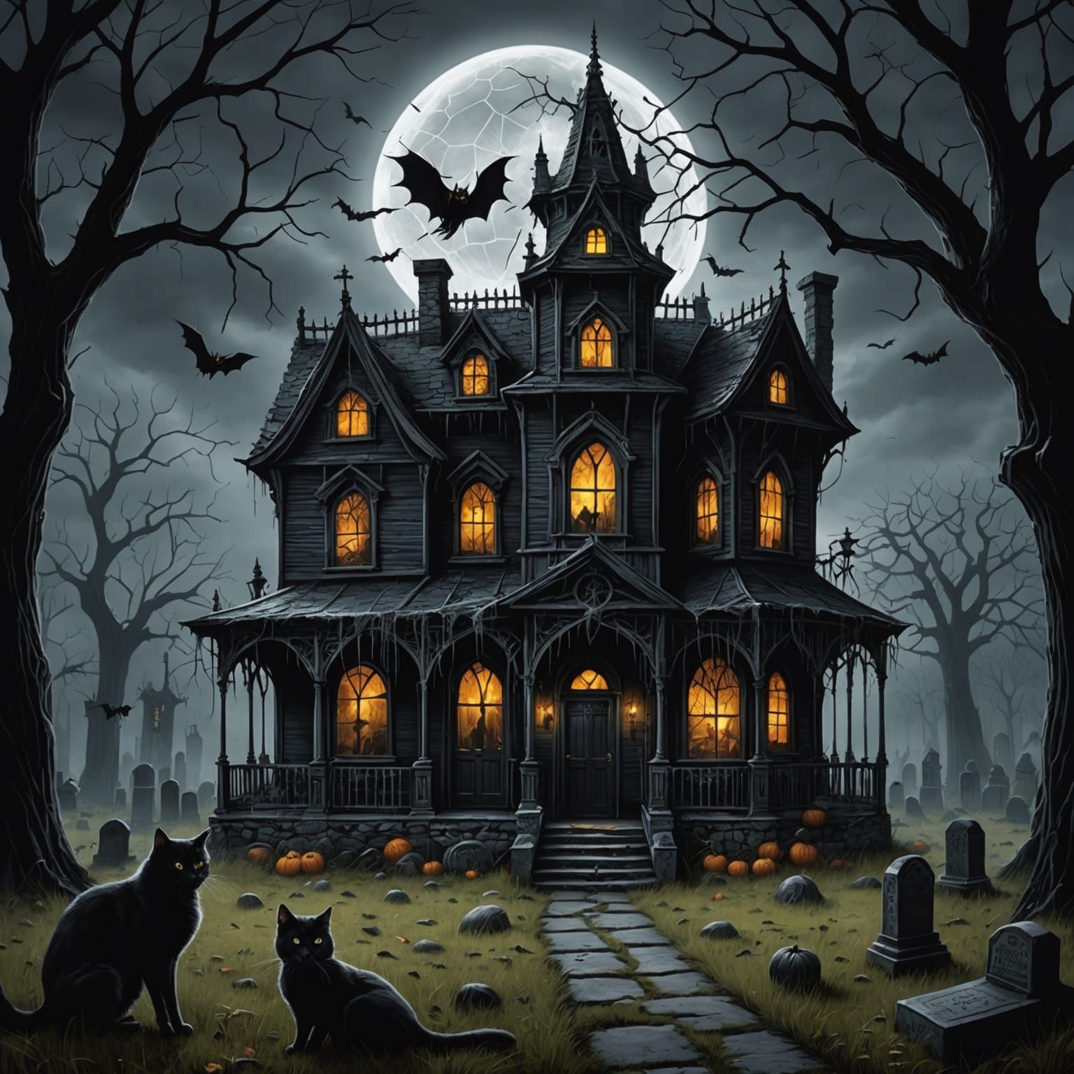Cobweb Haunted House with Gothic Details