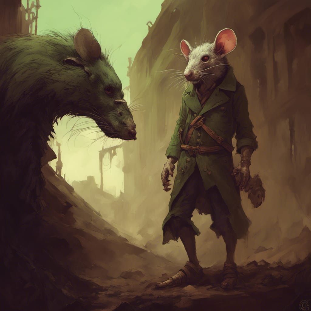 Post-Apocalyptic Beastman Artificer in Horror Style