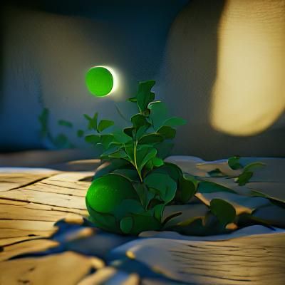 The Green Moon: 3D Rendered Artstation Concept