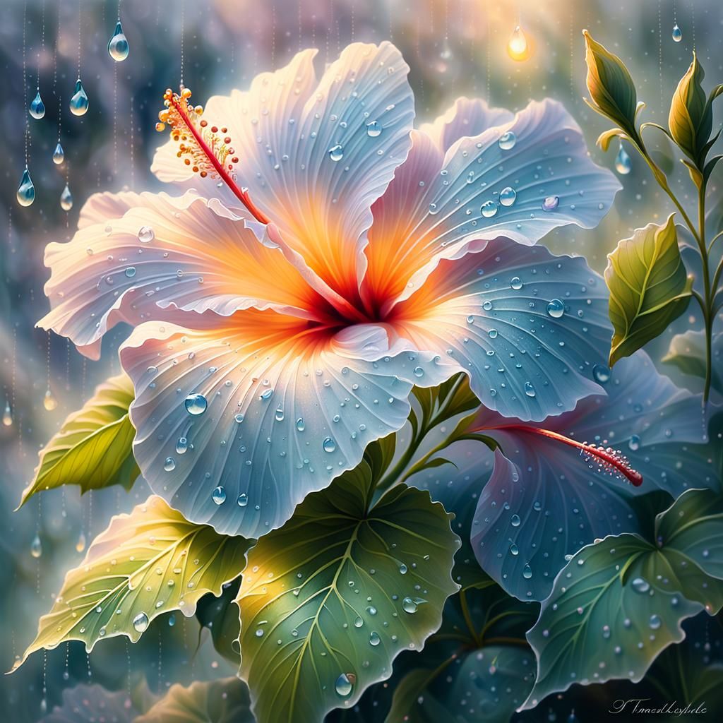 Dreamy Hibiscus Flower in Ethereal Light